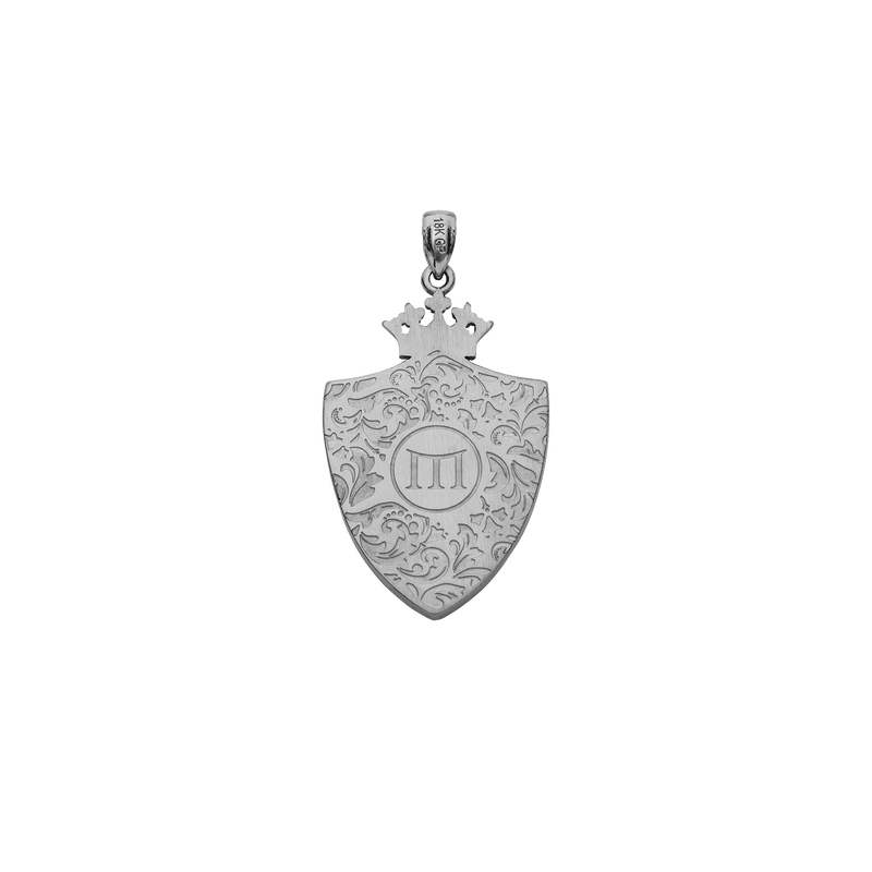Royal Shield Pendant - White Gold