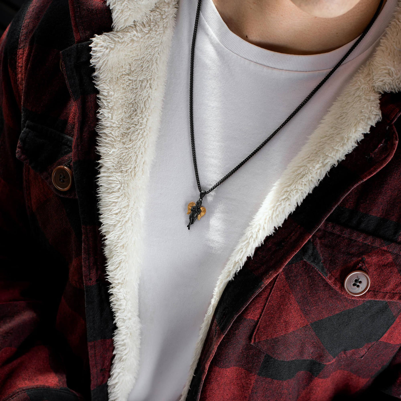 Micro Angel Pendant - Black - Marcozo