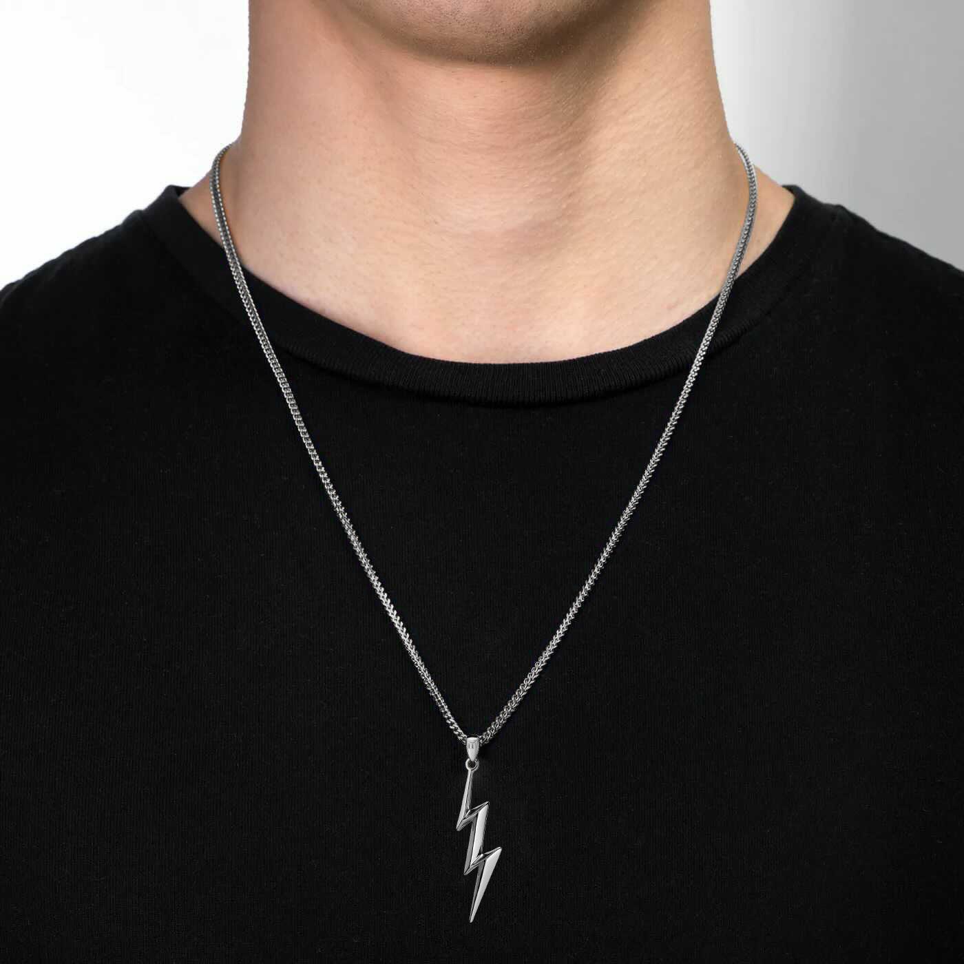 Thunderbolt Pendant - White Gold - Marcozo