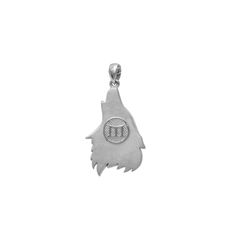 Wolf Pendant - White Gold